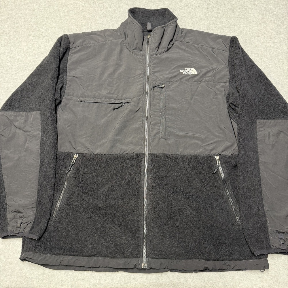 The North Face Retro Denali Jacket Mens 2XL Gray Polartec Fleece Full Zip